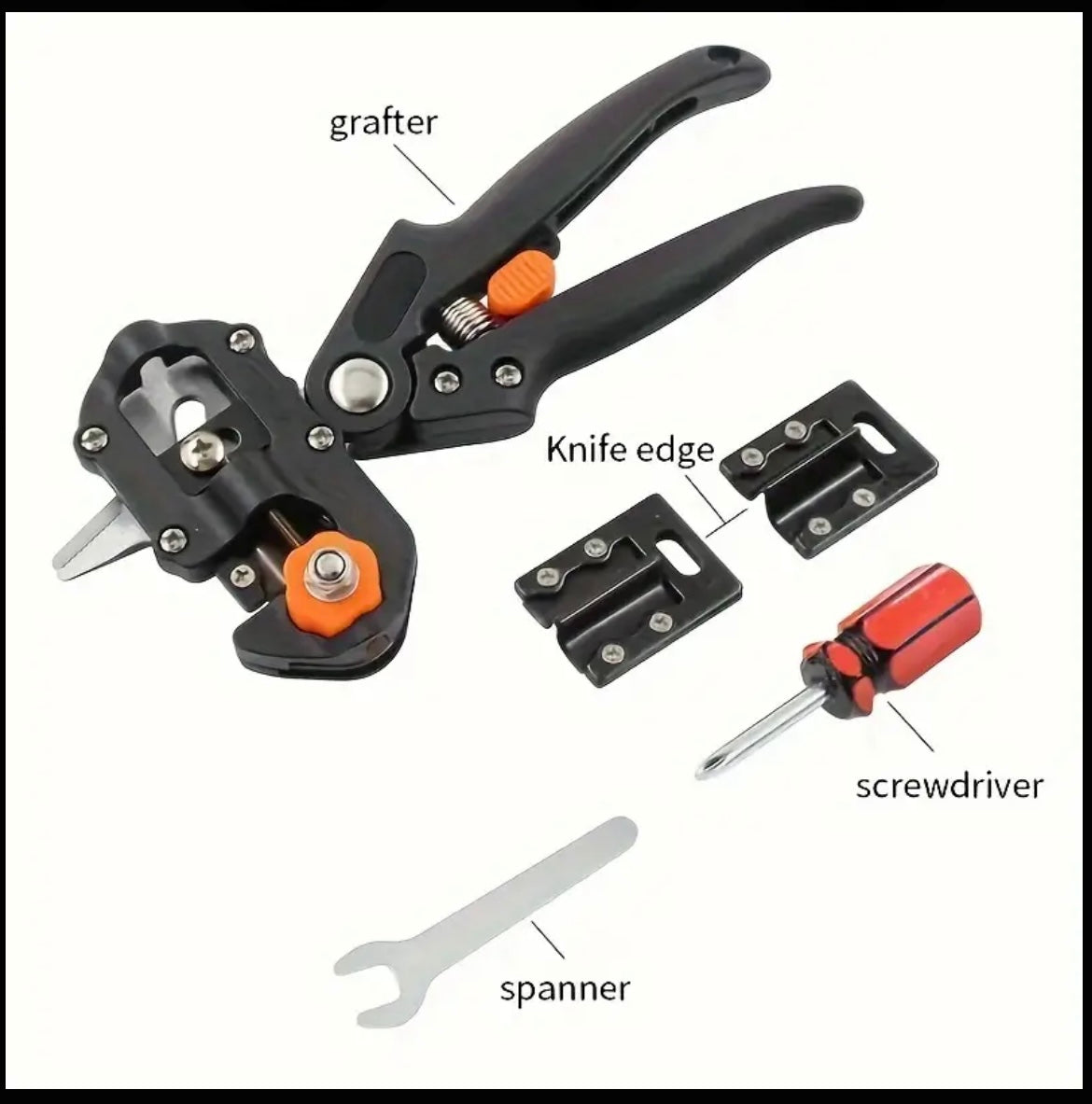 Garden Grafting Tool Kit - Gardening Pruning Shears Set, for Plant Branches and Fruit Tree Pruning, Including Grafting Tape, Grafting Knife and 3 Replacement Blades, Metal and Plastic, Grafting Film. Manual Operation