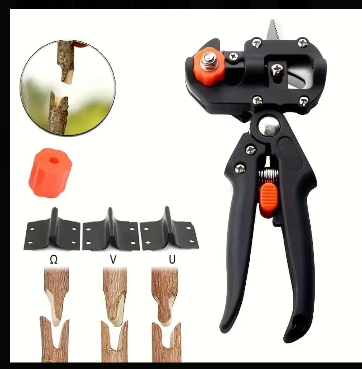 Garden Grafting Tool Kit - Gardening Pruning Shears Set, for Plant Branches and Fruit Tree Pruning, Including Grafting Tape, Grafting Knife and 3 Replacement Blades, Metal and Plastic, Grafting Film. Manual Operation